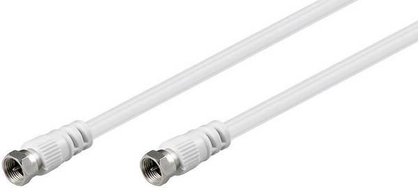 Goobay 11866 Antennenkabel F Stecker auf F Stecker SAT Kabel 70 dB Koaxialkabel Satellitenkabel Fernsehkabel Weiß 15m