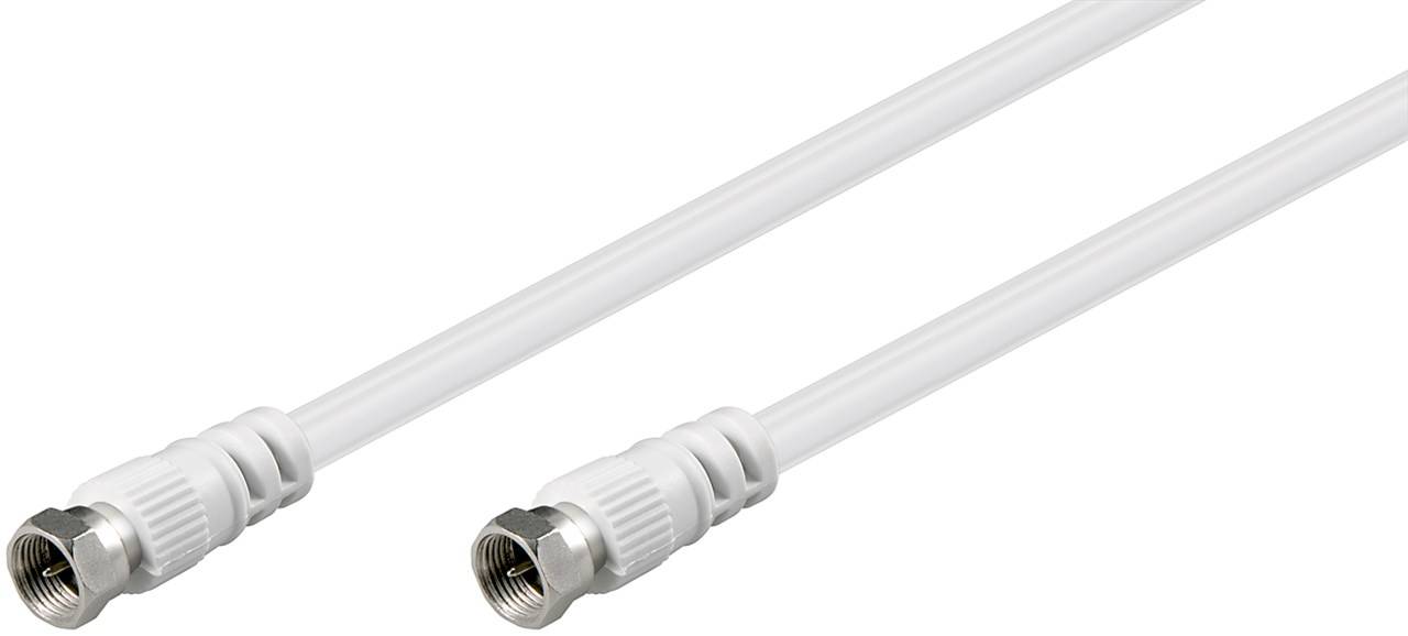 Goobay 11866 Antennenkabel F Stecker auf F Stecker SAT Kabel 70 dB Koaxialkabel Satellitenkabel Fernsehkabel Weiß 15m-0
