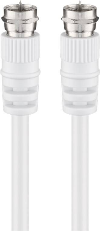 Goobay 11866 Antennenkabel F Stecker auf F Stecker SAT Kabel 70 dB Koaxialkabel Satellitenkabel Fernsehkabel Weiß 15m-1