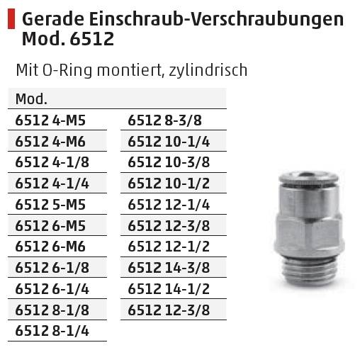 Camozzi 6512 12-1/4 Superschneller pneumatischer Steckanschluss-1