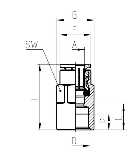 Camozzi 6463 8-1/4 Superschnelle pneumatischer Steckanschlüss-0