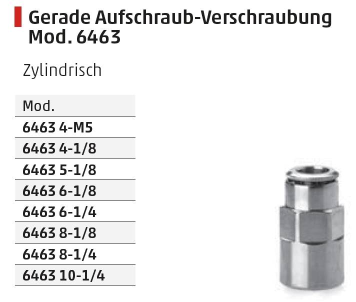 Camozzi 6463 8-1/4 Superschnelle pneumatischer Steckanschlüss-2