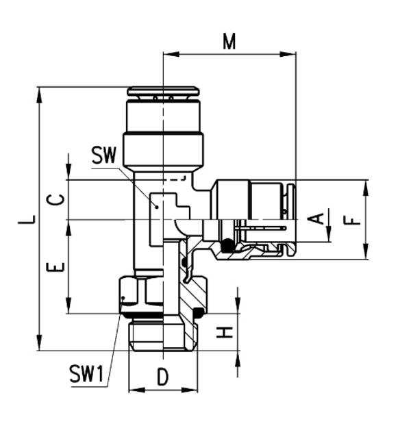 Camozzi 6442 4-M5 Mikro-Superschnell-Steckverschraubungen