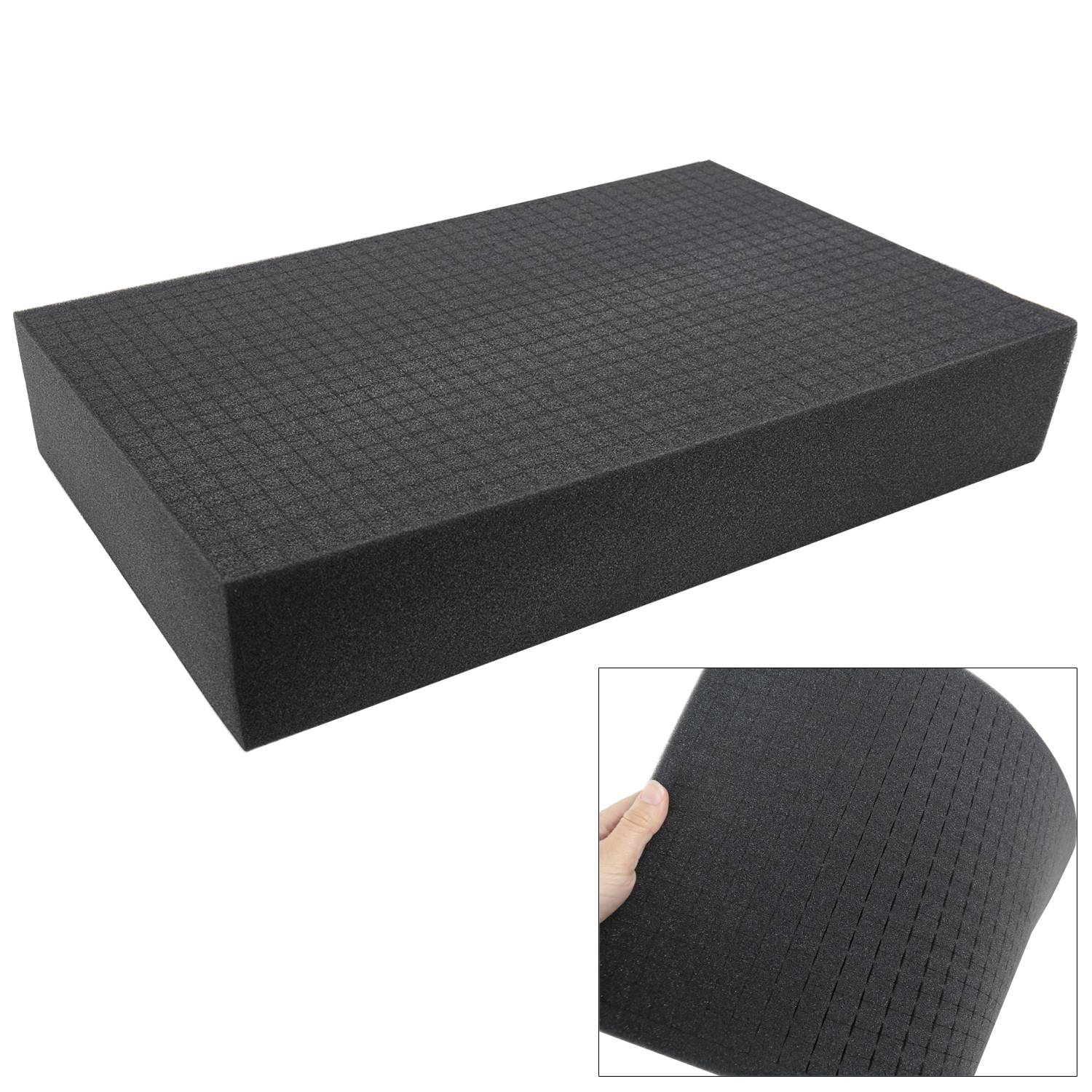 HMF 1456-100 Rasterschaumstoff Würfelschaum, 345 x 550 mm, Double-Size, Koffereinlage, Tabletop, Höhe: 100 mm-0