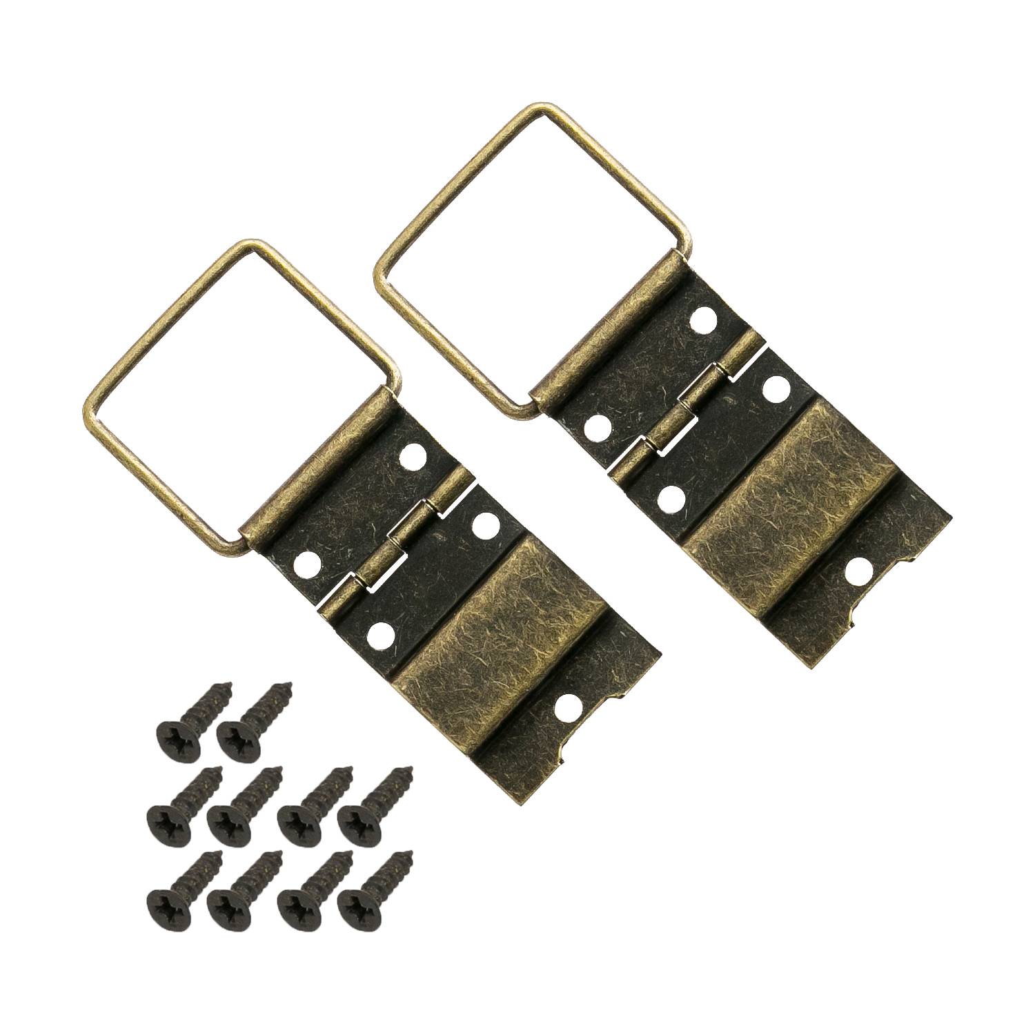 HMF 6496 Vintage Deko Scharnier, Aufstellscharnier aus Metall, 2 Stück, 30 x 67 mm, Bronze