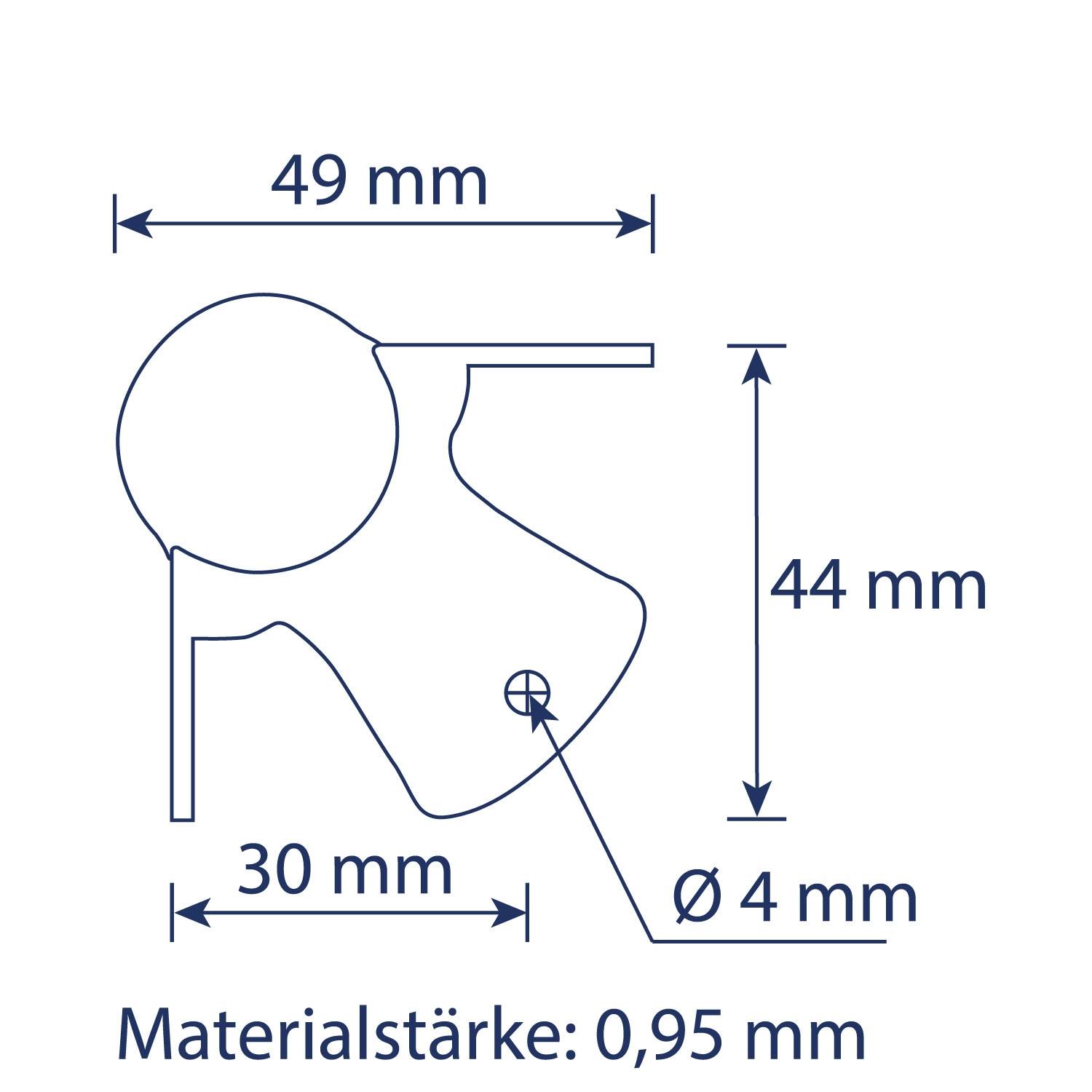 HMF Kugelecken Eckenschutz aus verzinktem Stahl, 8 Stück, 44 x 44 x 30 mm, Silber-1