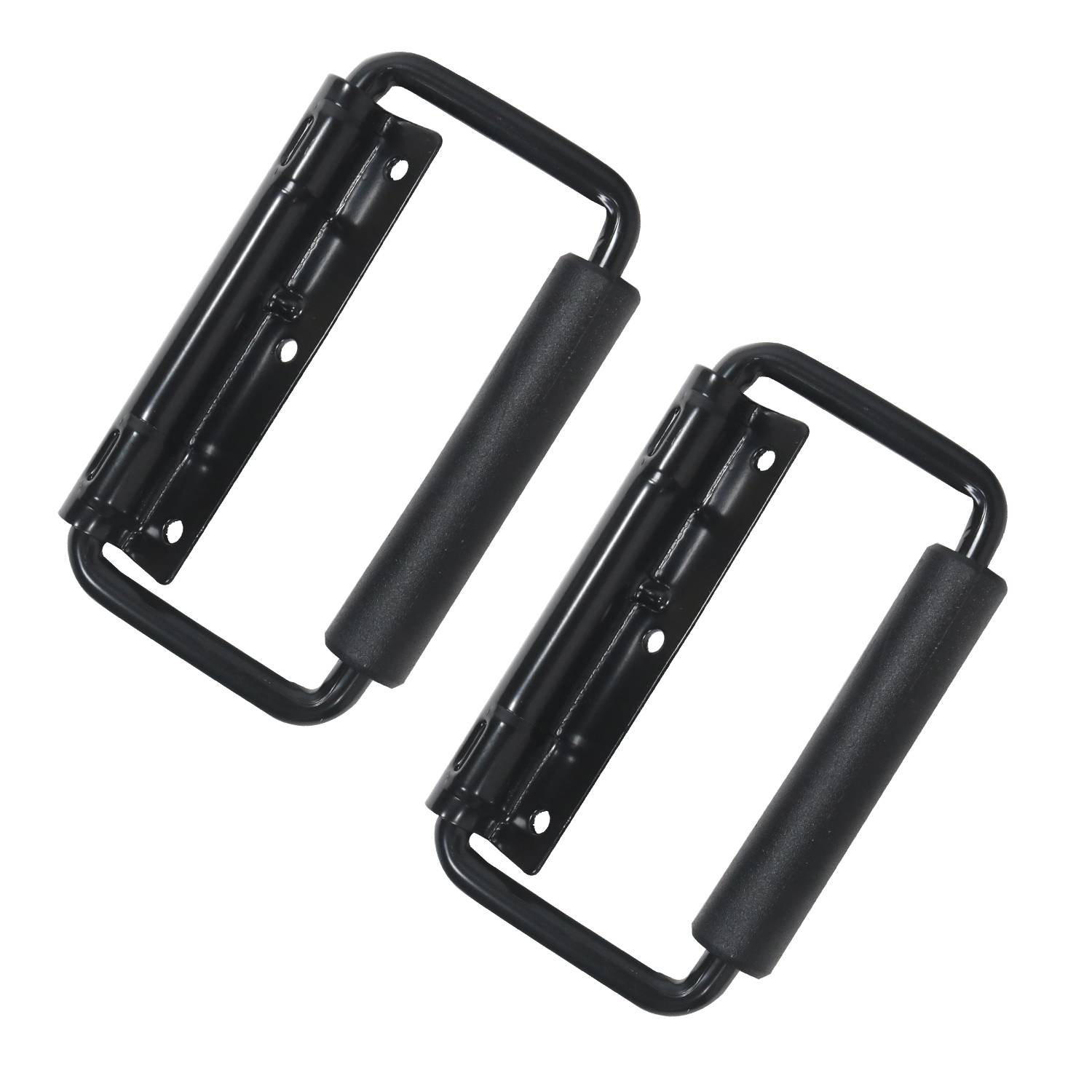HMF Klappgriff 2er Set, Gefedert, 3 Loch, 13 x 3 cm, Schwarz