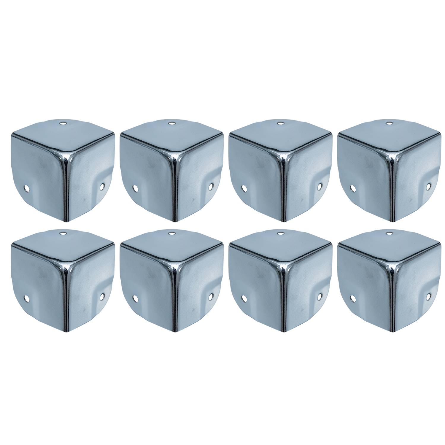 HMF 14966-09 Eckenschutz aus Metall für Koffer, 8 Stück, 40 x 40 x 40 mm, Silber verzinkt-0