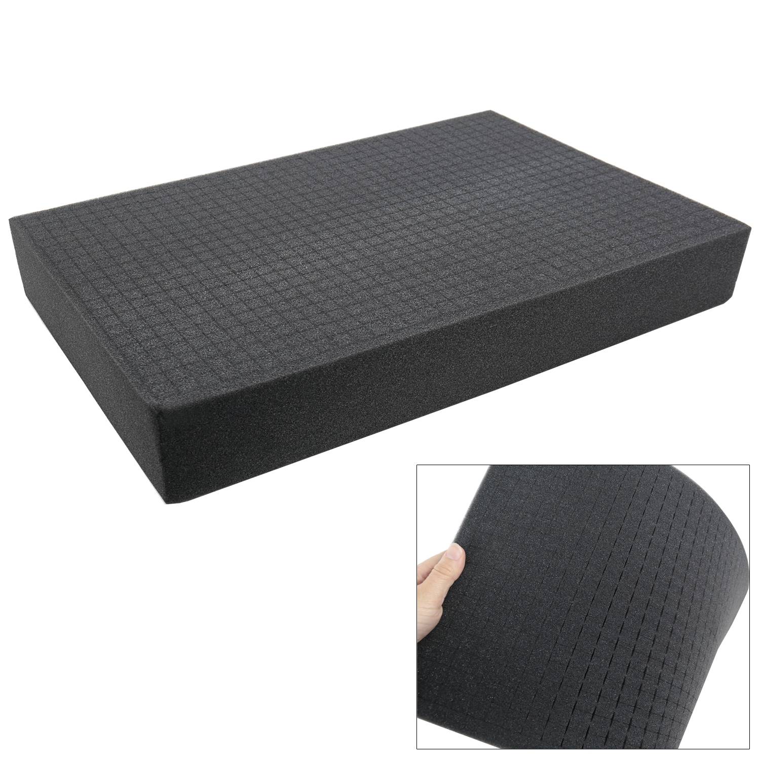 HMF 1456-80 Rasterschaumstoff Würfelschaum, 345 x 550 mm, Double-Size, Koffereinlage, Tabletop, Höhe: 80 mm-0