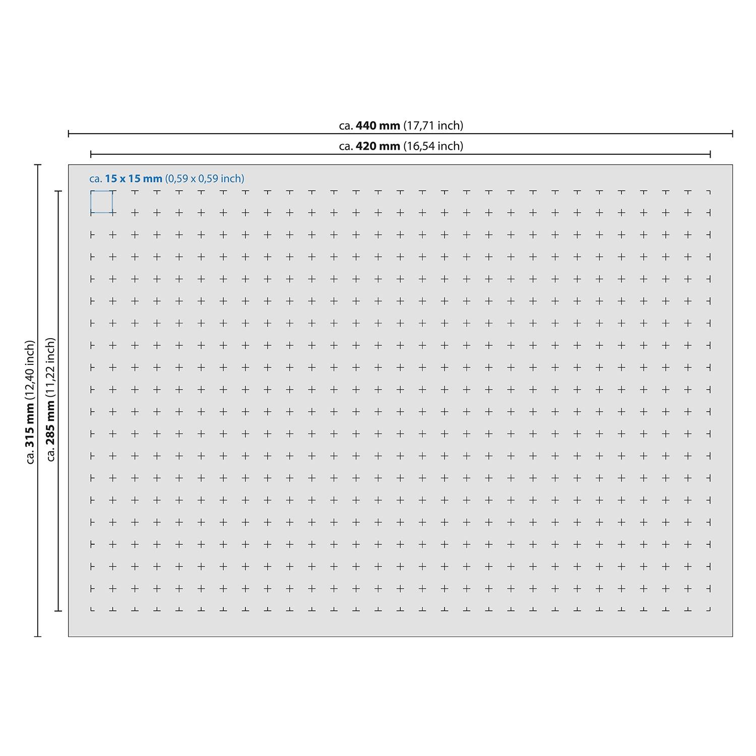 HMF 1451-100 Rasterschaumstoff, Würfelschaum, 440 x 315 mm, Koffereinlage, Tabletop, Höhe: 100 mm-1