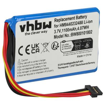 vhbw Akku kompatibel mit TomTom Go 740TM | 750 LIVE, 740 LIVE, 750, 740 GPS Navigation Navi (1100 mAh, 3,7 V, Li-Ion)-0
