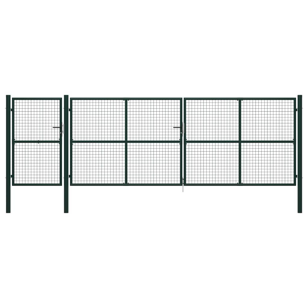Gartentor Stahl 500×150 cm Grün-0