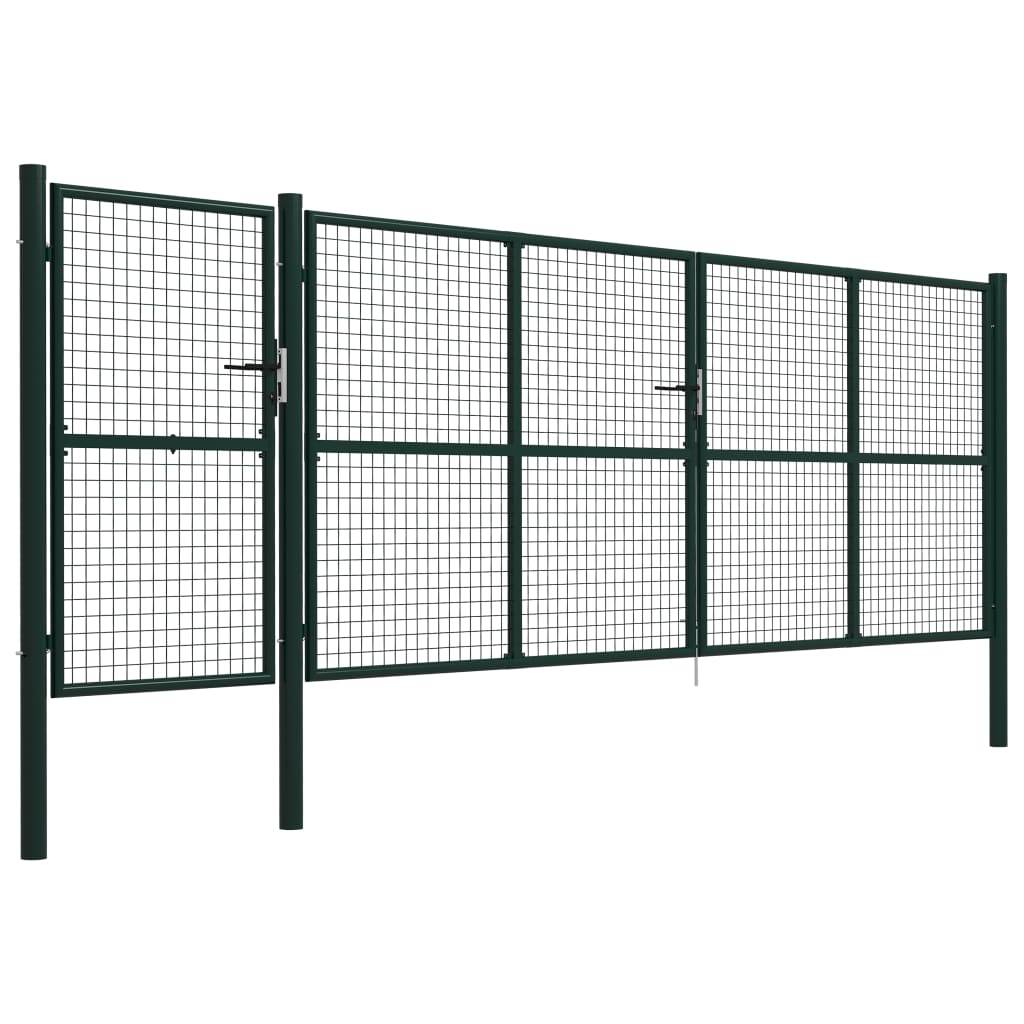 Gartentor Stahl 500×150 cm Grün-1