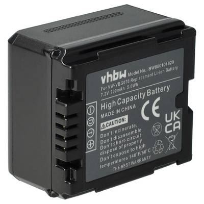 vhbw Akku kompatibel mit Panasonic VDR-D50 | VDR-D310 Videokamera Camcorder (700 mAh, 7,2 V, Li-Ion) + Infochip-0