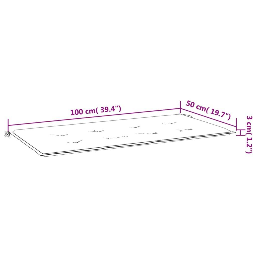 vidaXL Gartenbank-Auflage Königsblau 100x50x3 cm Oxford-Gewebe-3