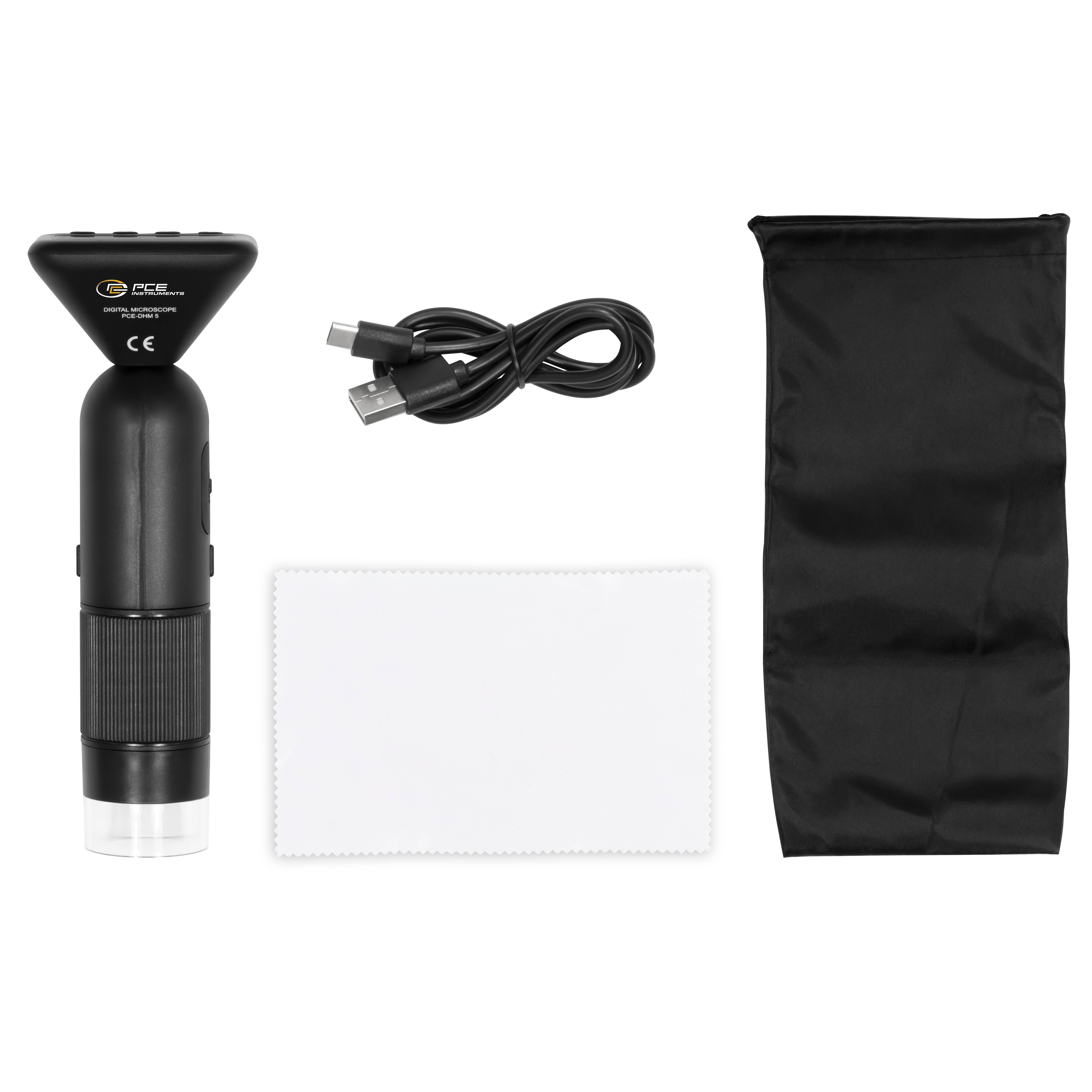 PCE Instruments Mikroskop PCE-DHM 5 Vergrößerung 400...800 x |Bild JPG 2 MP |Video 720 px |dimmbare LED´s |USB-C |IP20-6