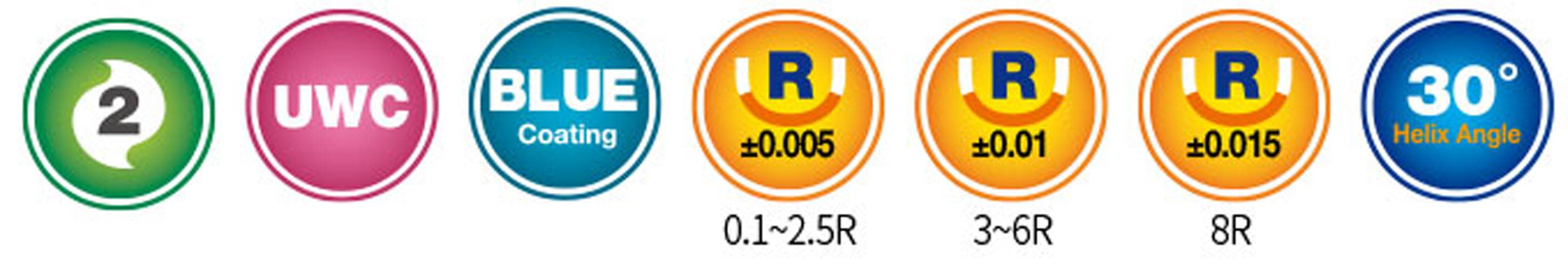 COGO VHM Kugelfräser für Heavy Cuts 2ECB030080060 mit BLUE Beschichtung 3mm Durchmesser-1