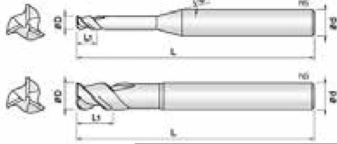 COGO VHM Fräser für Heavy Cuts 3ESE015040S04 mit BLUE Beschichtung 0,15mm Durchmesser-2