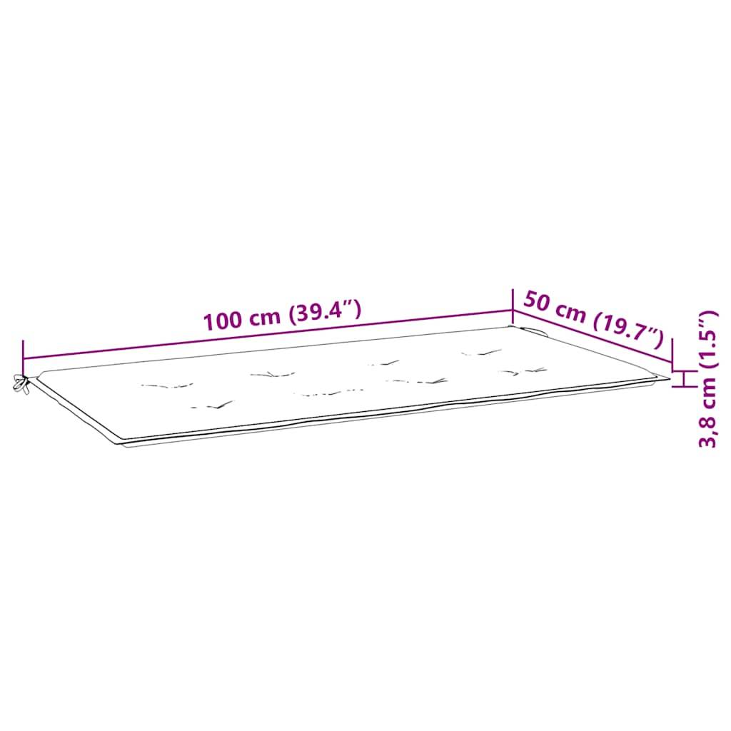vidaXL Gartenbank-Auflage Schwarz 100x50x4 cm Oxford-Gewebe-3