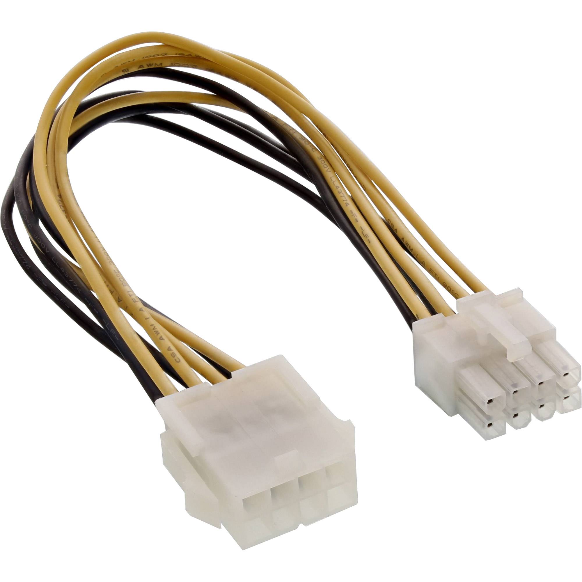 InLine® Strom Verlängerung intern, Netzteil zu Mainboard 8pol. ST / BU, 0,20m-0