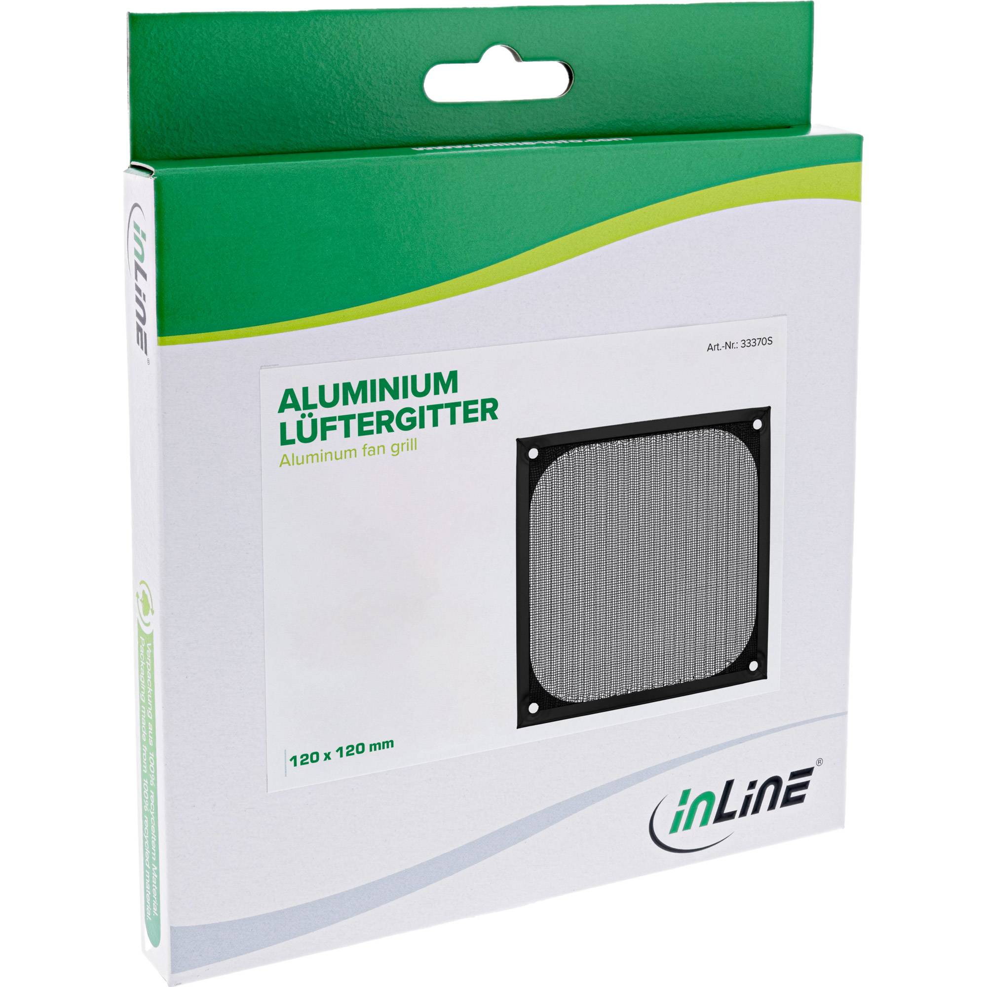InLine® Lüftergitter, Aluminium Filter, 120 x 120 mm, schwarz-2
