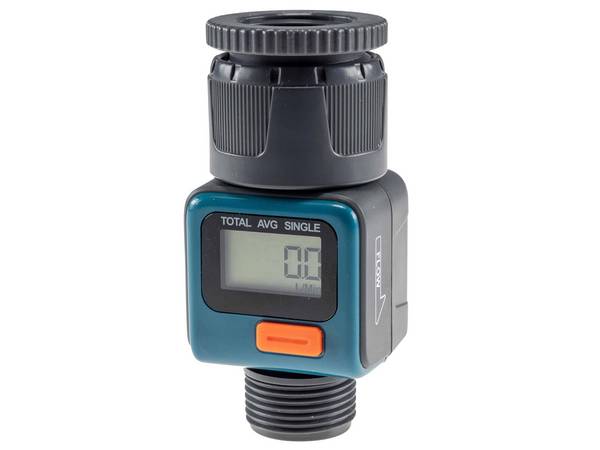 CHILITEC Digitaler Wasserzähler CT-WZ4, mit Adapter 1" u. 3/4"