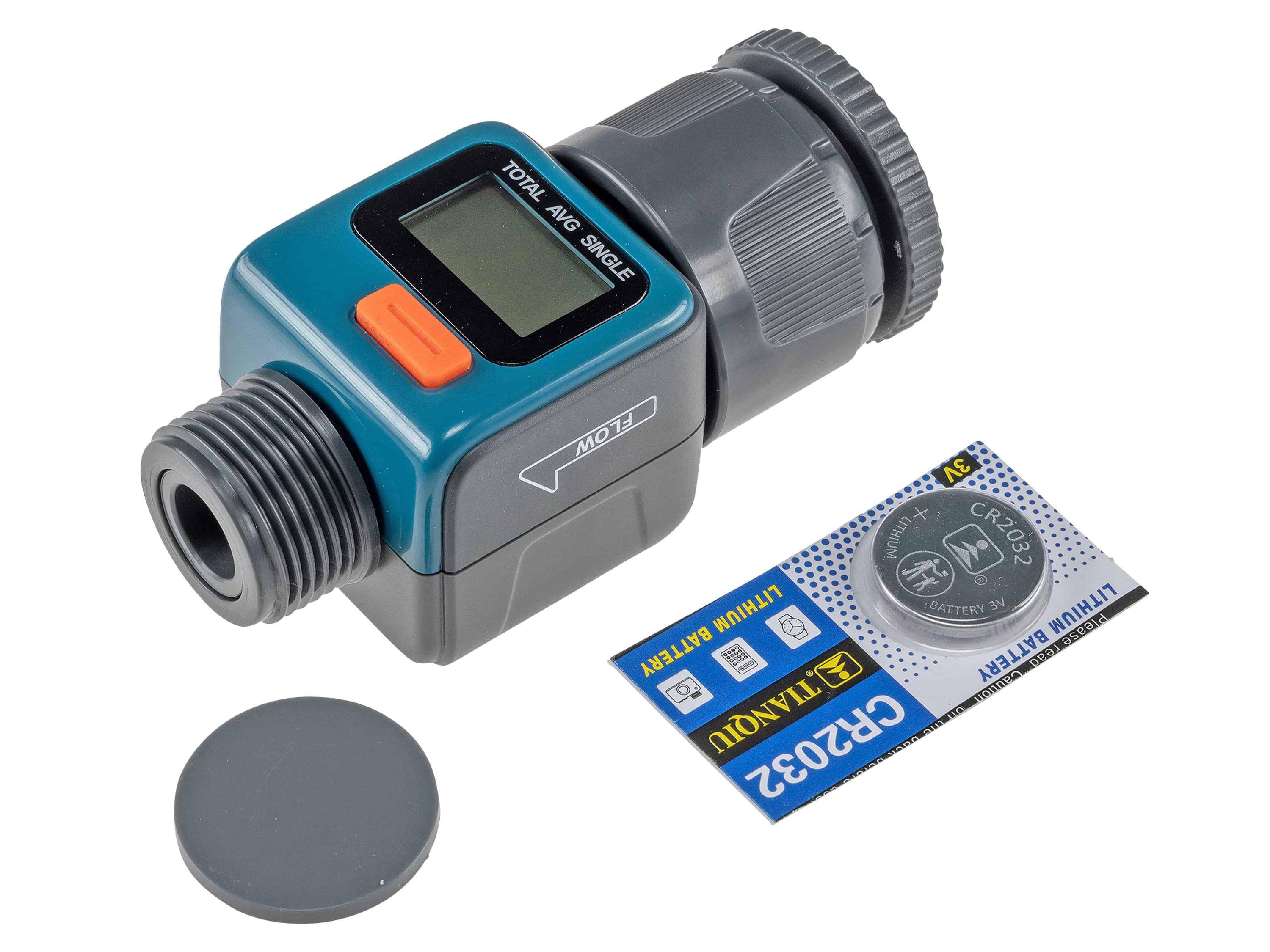 CHILITEC Digitaler Wasserzähler CT-WZ4, mit Adapter 1" u. 3/4"-1
