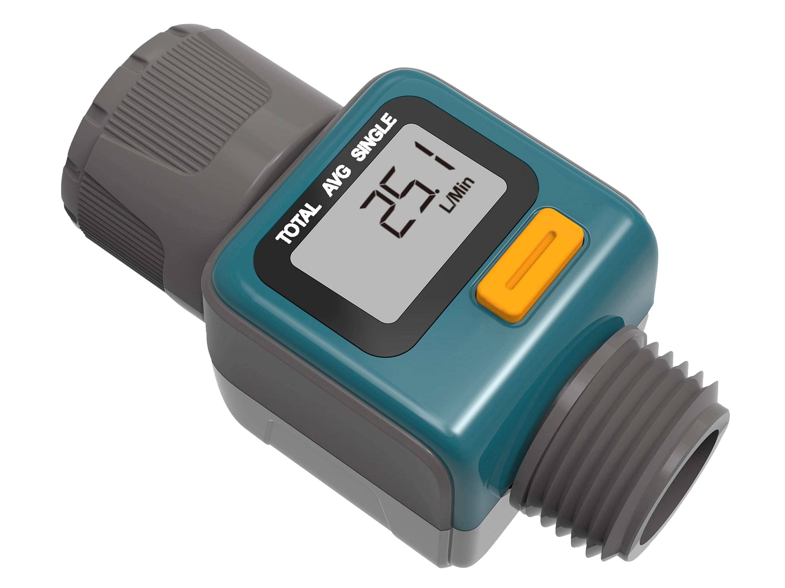 CHILITEC Digitaler Wasserzähler CT-WZ4, mit Adapter 1" u. 3/4"-3