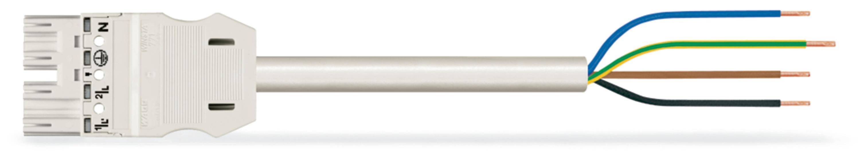 WAGO WINSTA MIDI Steckverbinder-System 3-5x4 mm² Anschlussleitung, Stecker - offenes Leitungsende, 4 polig, weiß-2