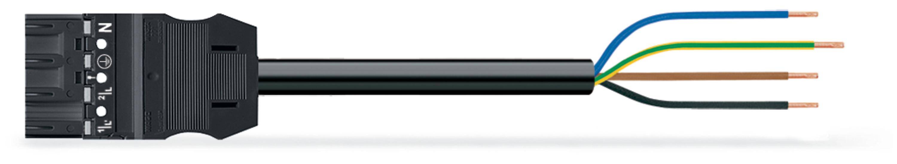 WAGO WINSTA MIDI Steckverbinder-System 3-5x4 mm² Anschlussleitung, Stecker - offenes Leitungsende, 4 polig, schwarz-2