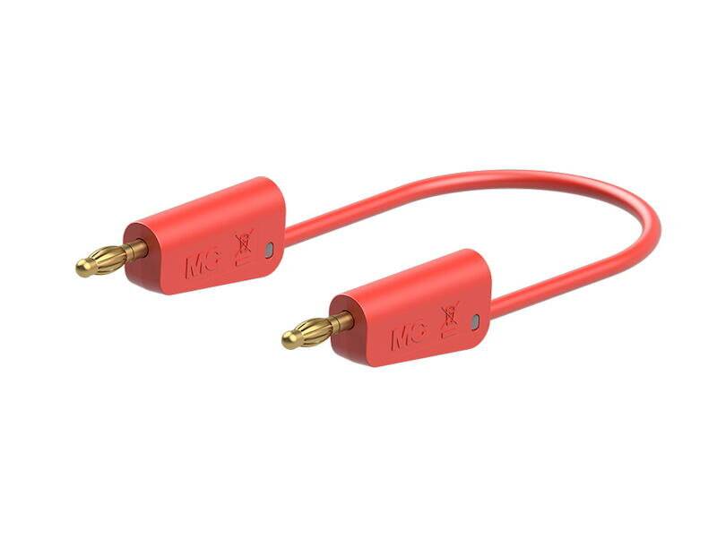 Stäubli LK-4A-F10 Messleitung 50 cm rot hochflexibel, beidseitig mit stapelbarem 4-2
