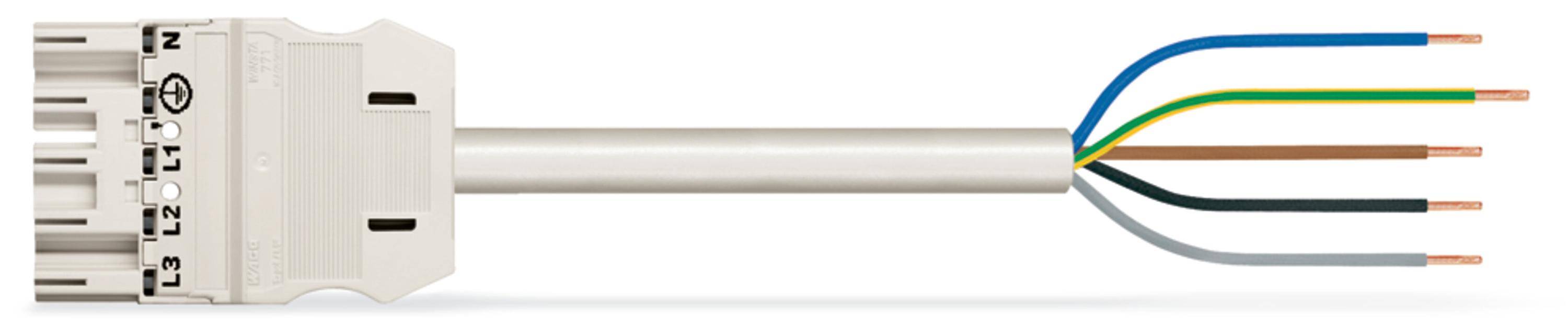 WAGO WINSTA MIDI Steckverbinder-System 3-5x4 mm² Anschlussleitung, Stecker - offenes Leitungsende, 5 polig, weiß-2