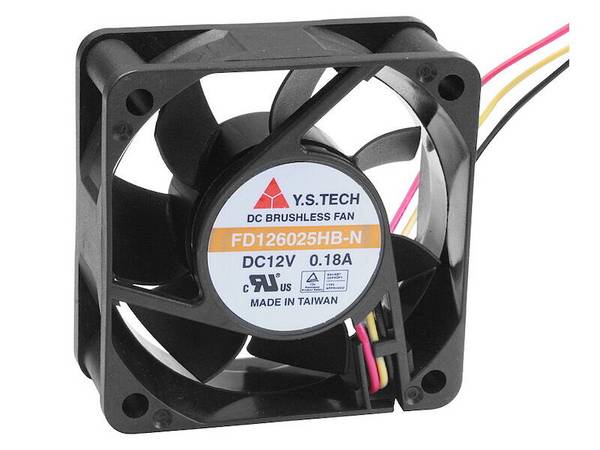 YS Tech Lüfter 2x Kugellager 12 Vdc 60 x 60 x 25 mm
