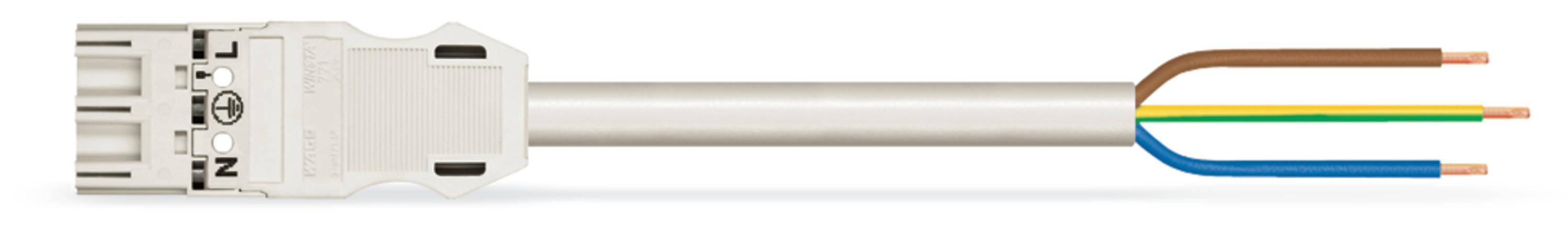 WAGO WINSTA MIDI Steckverbinder-System 3-5x4 mm² Anschlussleitung, Stecker - offenes Leitungsende, 3 polig, weiß-2
