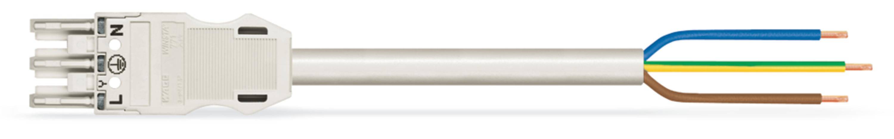 WAGO WINSTA MIDI Steckverbinder-System 3-5x4 mm² Anschlussleitung, Buchse - offenes Leitungsende, 3 polig, weiß-2