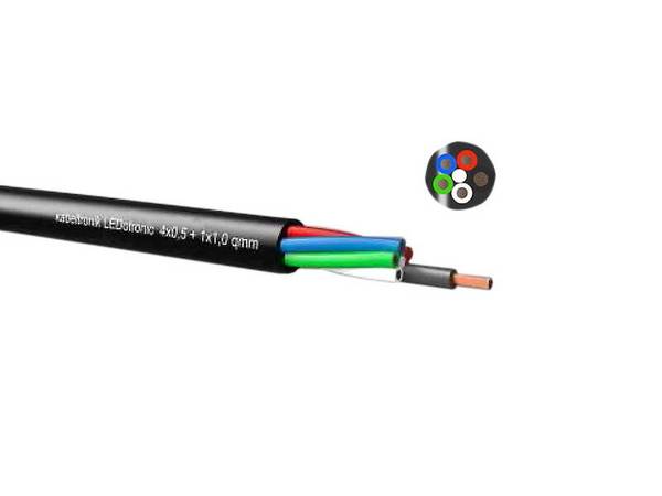 Kabeltronic LED-Leitung LEDotronic 4 x 0,50 + 1 x 1,00 mm² schwarz