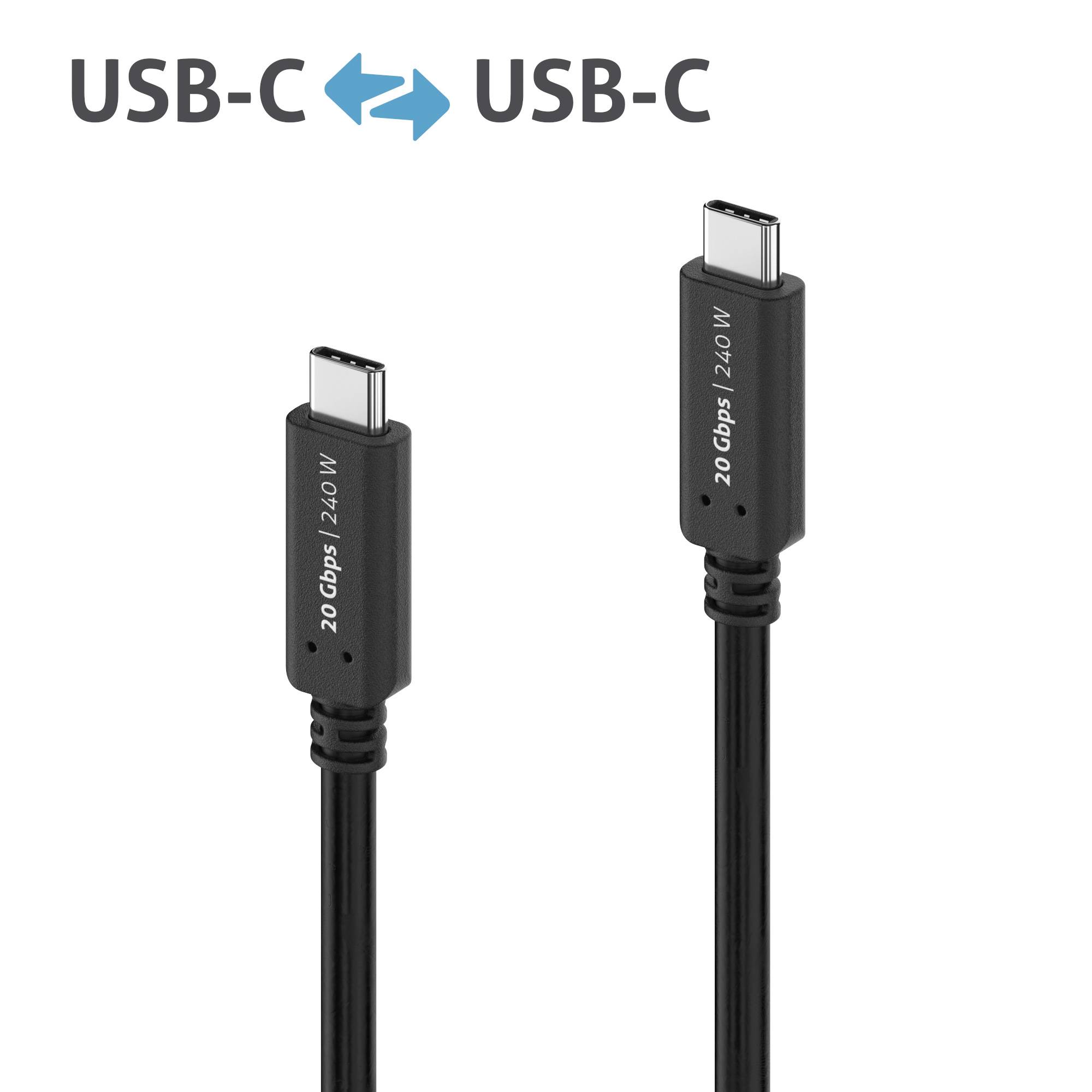 Premium USB4 Gen2x2 USB-C Kabel - 20Gbps, 240W, 4K60 - 1.00m, schwarz-0