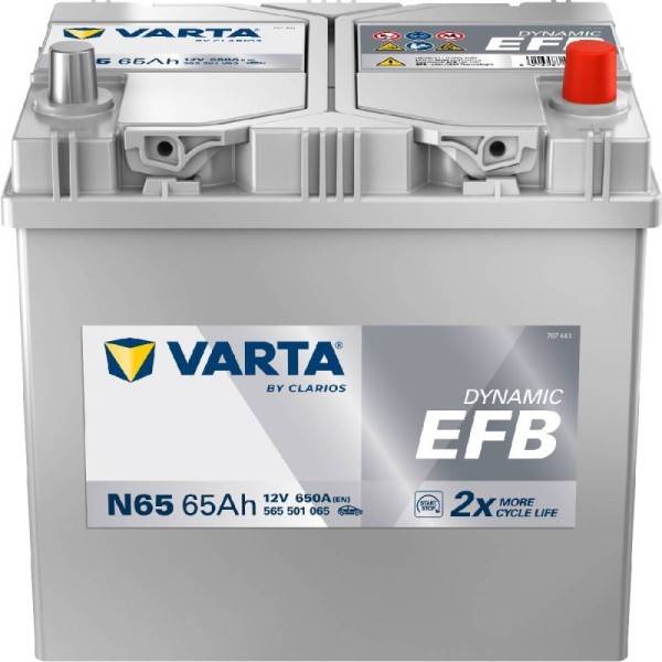 VARTA N65 Blue Dynamic EFB 12V 65Ah 650A Autobatterie Start-Stop 565 501 065-0