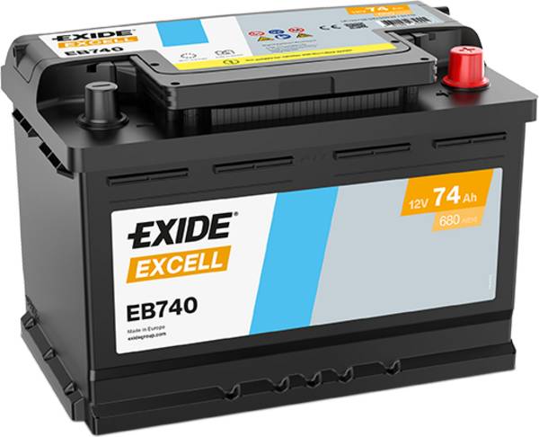 Exide EB740 Excell 12V 74Ah 680A Autobatterie