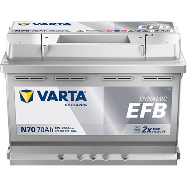 VARTA N70 Blue Dynamic EFB 12V 70Ah 760A Autobatterie Start-Stop 570 500 076