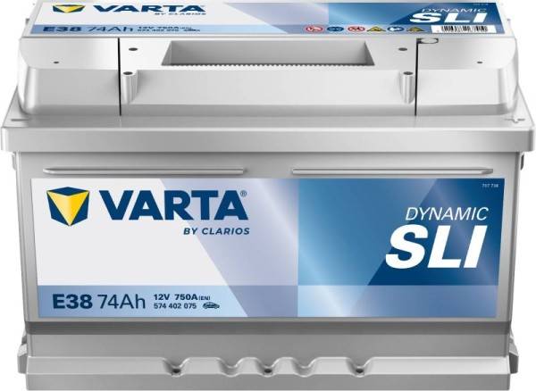 VARTA E38 Silver Dynamic 12V 74Ah 750A Autobatterie 574 402 075-0