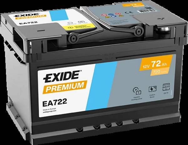 Exide EA722 Premium Carbon Boost 12V 72Ah 720A Autobatterie