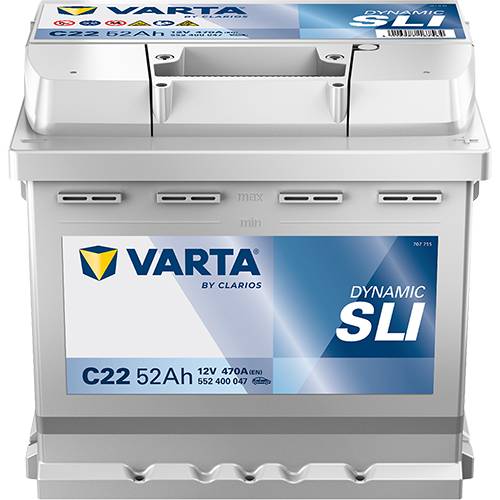 VARTA C22 Blue Dynamic 12V 52Ah 470A Autobatterie 552 400 047 313 2-0