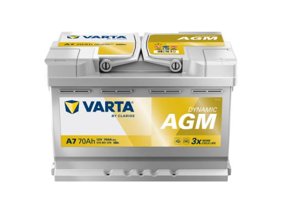 Varta A7 Silver Dynamic AGM 12V 70Ah 760A Autobatterie Start-Stop 570 901 076-0