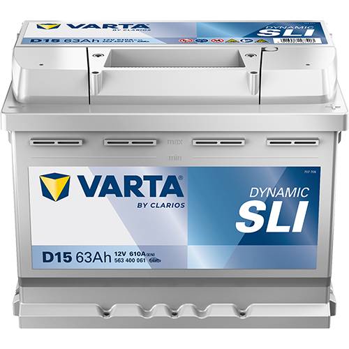 VARTA D15 Silver Dynamic 12V 63Ah 610A Autobatterie 563 400 061-0