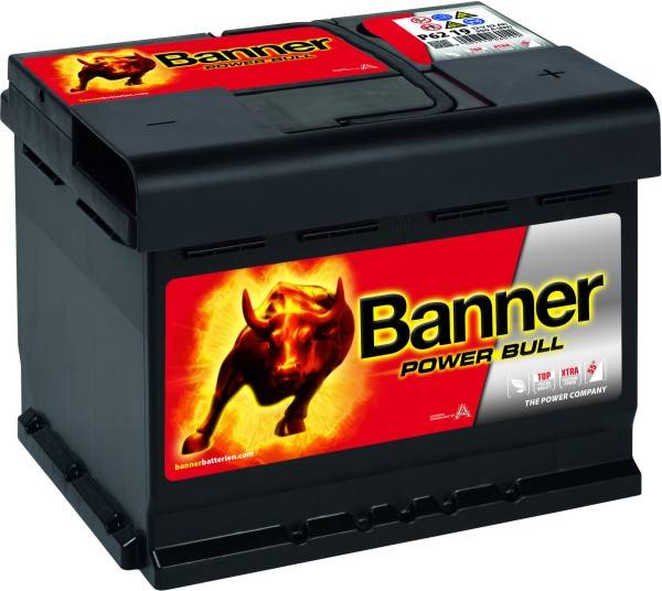 Banner P6219 Power Bull 12V 62Ah 550A Autobatterie-0