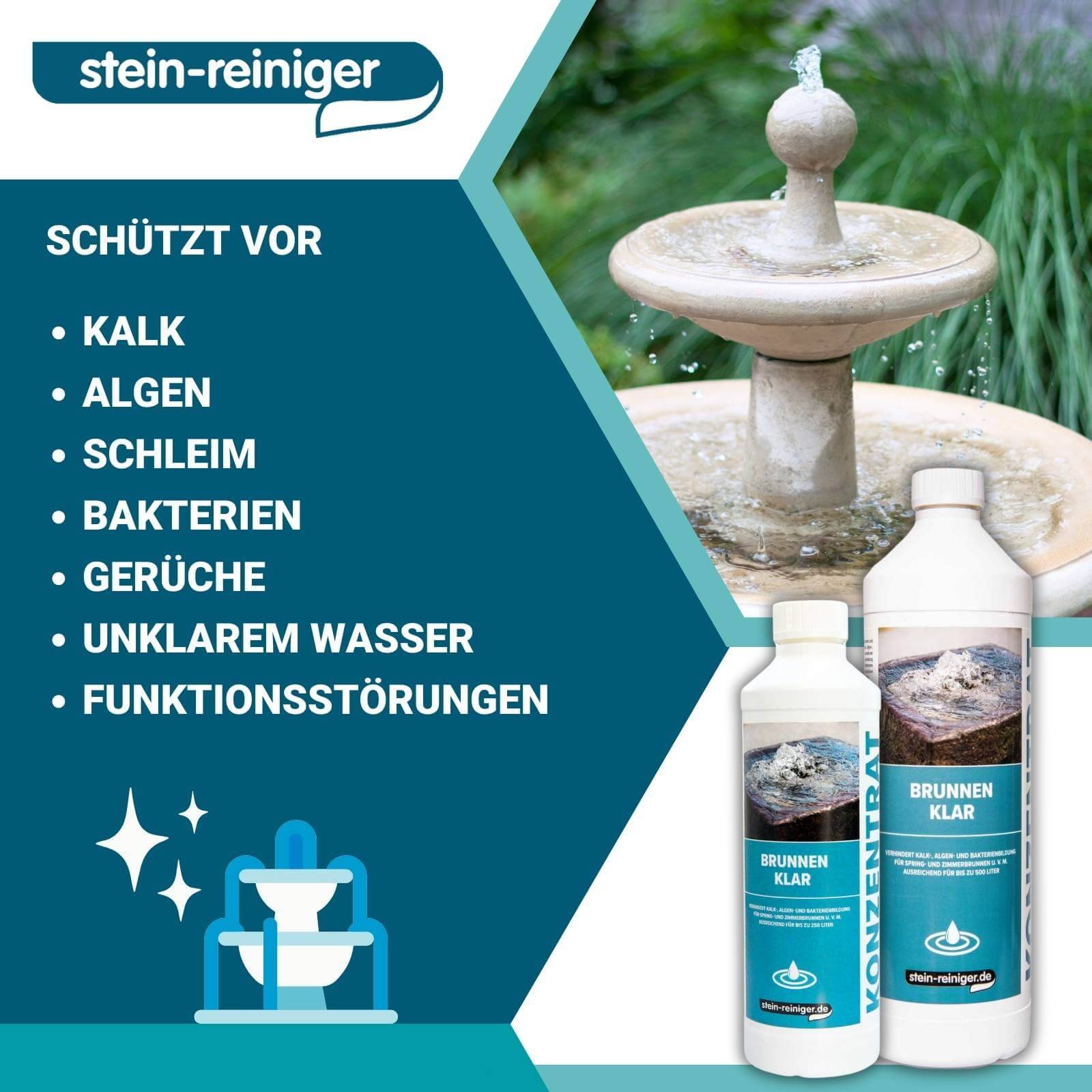 stein-reiniger.de Brunnen Klar Konzentrat 500 ml-2