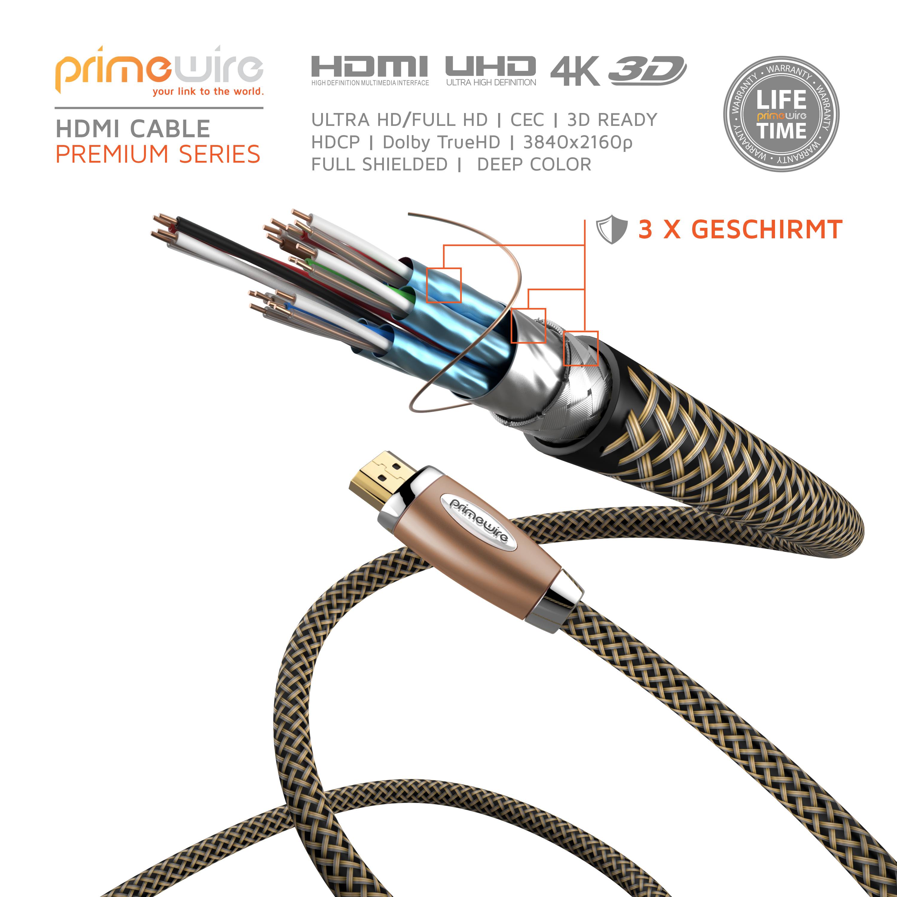 Primewire 8k HDMI-Kabel 2.1, 4k Ultra HD 2160p, 3D, Nylonummantelung, Vollmetall Stecker, HDMI Typ A - 10m-3