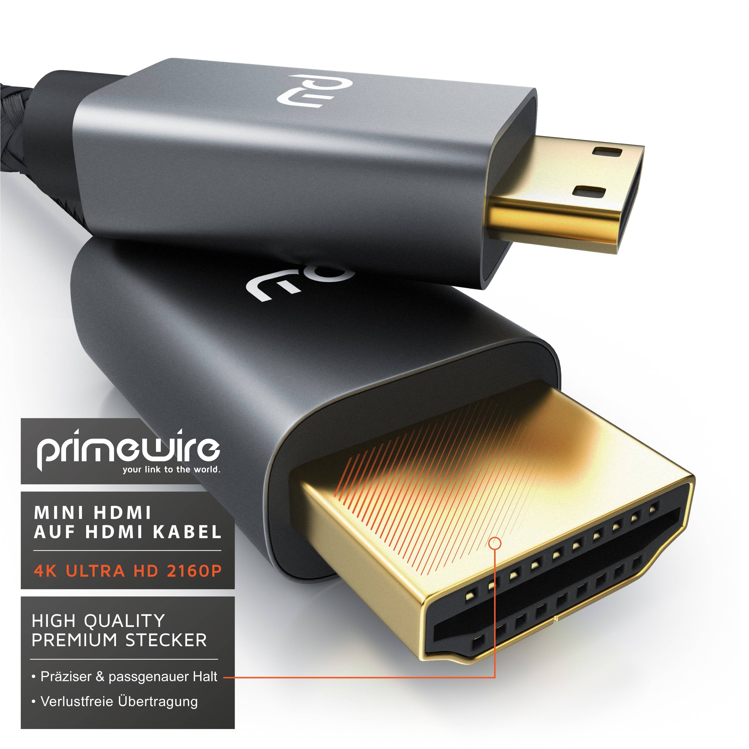 Primewire 8K HDMI auf Mini HDMI Adapterkabel 2.1, 4K 3840 x 2160 @ 60 Hz - 5m-3