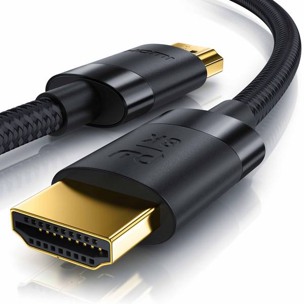 Primewire - 2m High Speed 8K HDMI Kabel 2.1, Ethernet ARC 3D 4K Ultra HD 7680x4320 @ 120 Hz HDTV Full HD, Schwarz